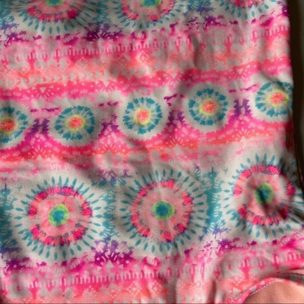Wonder Nation Pink Tie Dye Floral One Piece Swimsuit